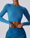 Long Sleeve Running Casual Fitness Slim Light Thin Soft Yoga Tops Black Blue White Gray Brown S-L