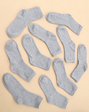 10 Pairs Men's Mid Breathable Solid Color Socks Black Gray White