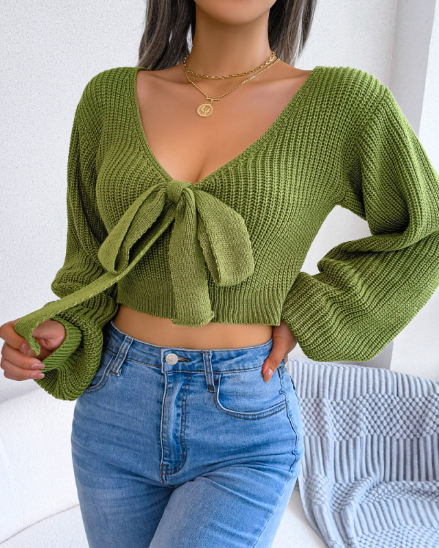 Knitted Short Cute Girl Fashion Sweater Tops