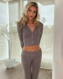 Knitted Women Wholesale Two Piece Pant Set for Winter S-L