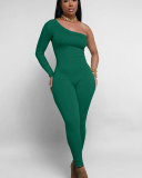 Single Shoulder Sleeve Women Fashion jumpsuit S-2XL