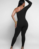 Single Shoulder Sleeve Women Fashion jumpsuit S-2XL