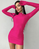 Long Sleeve Elegant Women Sexy Slim Dress