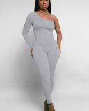 Single Shoulder Sleeve Women Fashion jumpsuit S-2XL