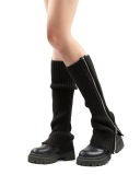 Autumn and Winter Pile Socks Knit Leg Cover Zipper Boots Socks MOQ 3pairs