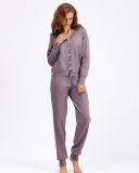 Autumn Knit V Neck Long Sleeve Cardigan Pocket Trousers Two Piece Sets One Size