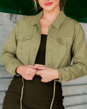 Fashion Casual Versatile Double Pocket Loose Shirt