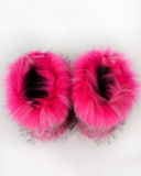 Faux Fox Raccoon Fur Boots for Women Fuzzy Fluffy Furry Round Toe Suede Winter Comfy Plush Warm Short Snow Bootie Flat Shoes Mid-Calf Boots Outdoor Indoor