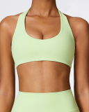 Women Halter Neck Running Sports Yoga Bra Black Pink Green Gray S-XL