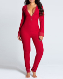 Wholesale Printed  Christmas Red Women Jumpsuit S-XL