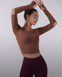 Hole Elbow Long Sleeve Fitness Yoga Top S-L