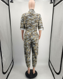 Women Camo Long Sleeve Fashion Plus Size Jumpsuit S-5XL