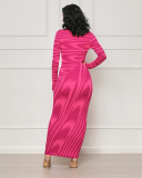 Printed Wholesale Women long Sleeve Maxi Dress S-XXL