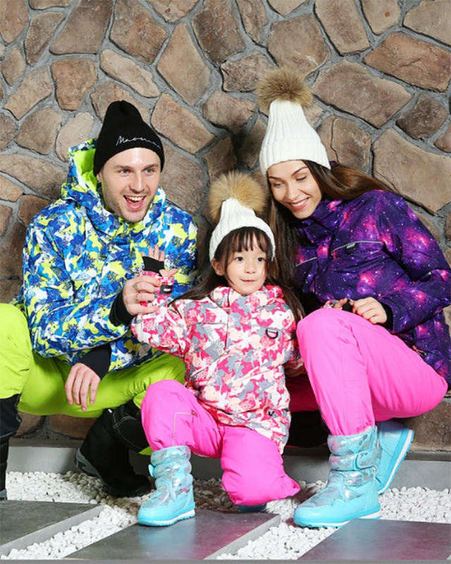 Mommy and Kids Snow Boot Skiing Boot