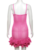 Ruffle Sleeveless V-neck Knitted Dress S-L