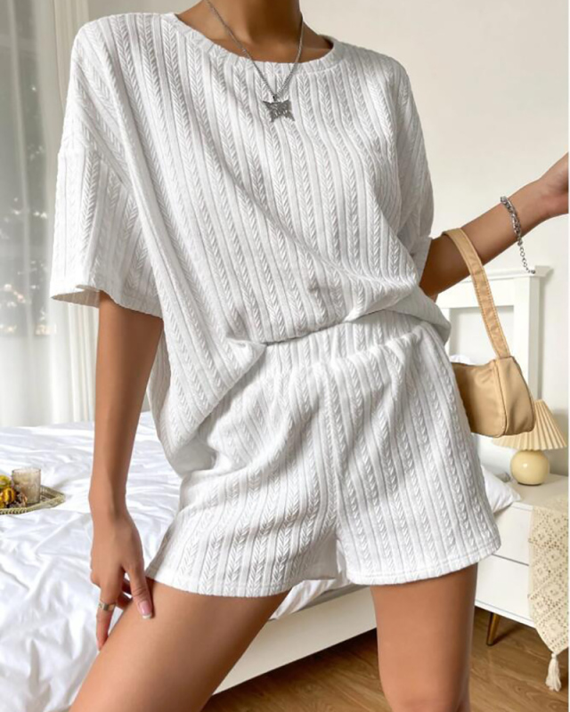 Leisure Women Summer Comfort Two Piece Short Set XS-L