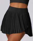 Fitness Side Pocket Lined Tennis Pleats Skirts Black White Blue Purple S-XL