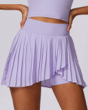 Fitness Side Pocket Lined Tennis Pleats Skirts Black White Blue Purple S-XL