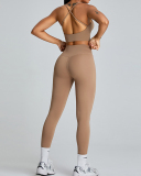 Summer Slim Sports High Waist Pants Yoga Two-piece Set S-XL