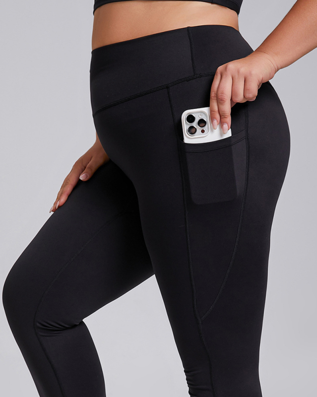 Slim High Waist Side Pocket M Back Plus Size Yoga Leggings XL-3XL