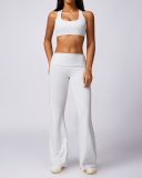 Customized Sports Yoga Two Piece Set Black Gray Brown White Pink S-XL