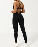 Women Fishbone Adjustable Strap Slim Shape Sport Jumpsuit S-XL