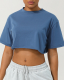 Summer Woman Spring Running Dance Casual Fitness Short Sleeve Crop Top T-shirt S-XL