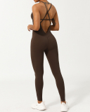 Women Fishbone Adjustable Strap Slim Shape Sport Jumpsuit S-XL