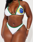 Brasil Printed Sexy White Wholesale Bikini S-L