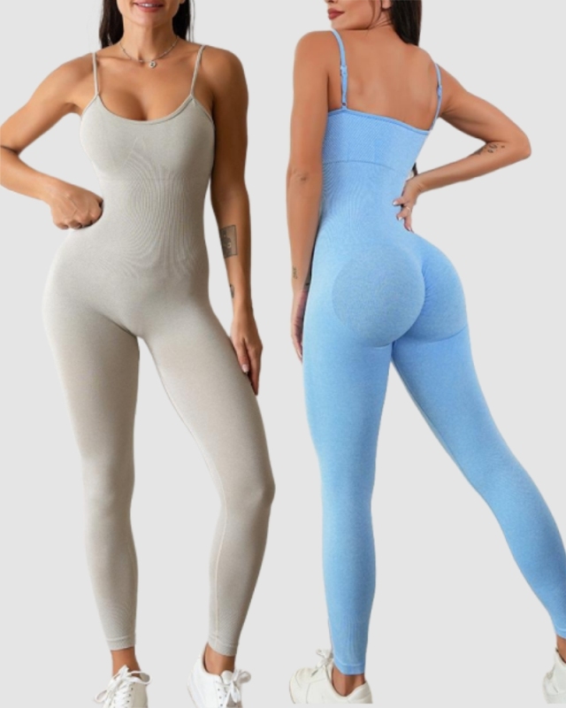 New Sling Knit Seamless Slim Women Sports Jumpsuit S-L