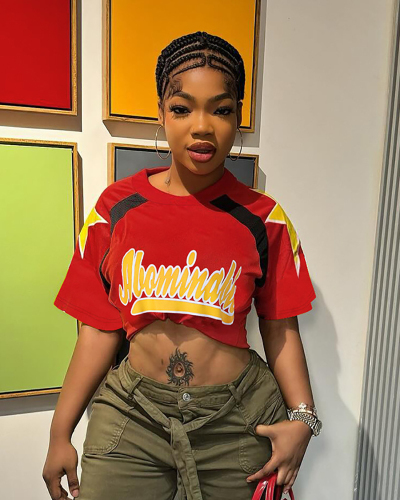 Red Printed Wholesale Women Leisure T shirt S-L