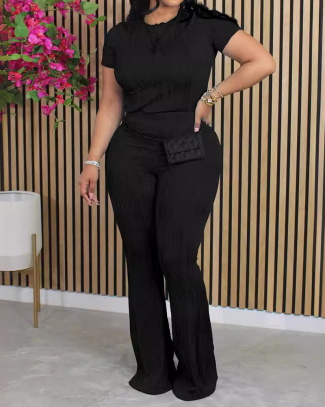 Casual Plus Size Wholesale Women Fashion Two Piece Pant Set L-4XL
