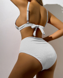 High Waist Solid Color Women Swimsuit S-XL