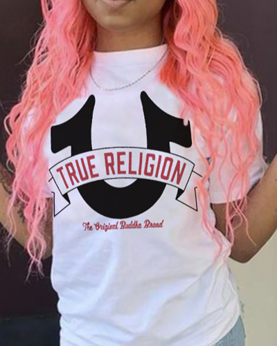 New Summer Printed Letter Versatile Loose Short Sleeved T-Shirt Top XS-XL