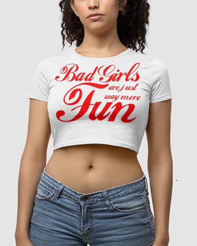 Letter Printed Short Printed T-Shirt Top XS-XL