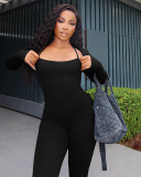Women Sporty Wholesale Solid Color Jumpsuit S-L