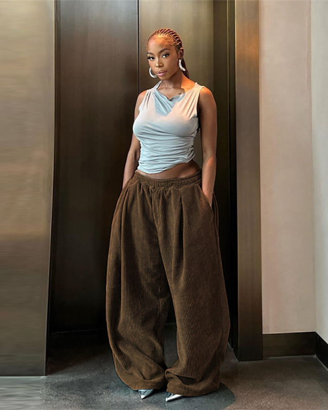 Wide Leg Loose Style Casual Women Pants S-L