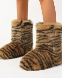 Leopard Fur Y2K Style Winter Fur Boots 36-44
