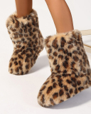 Leopard Fur Y2K Style Winter Fur Boots 36-44