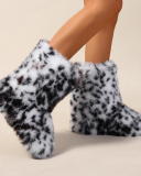 Leopard Fur Y2K Style Winter Fur Boots 36-44