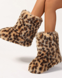 Leopard Fur Y2K Style Winter Fur Boots 36-44