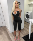Black Slim Sexy Women Two Piece Short Set S-L