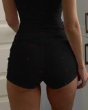 Love Heart Women Cute Girl Two Piece Short Set S-L