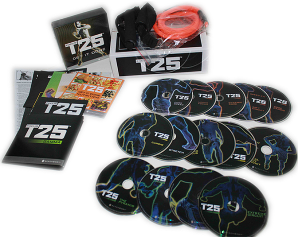 Shaunt's Focus T25 Workout 14 DVD Alpha, Beta, Gamma + B-Lines Resistance