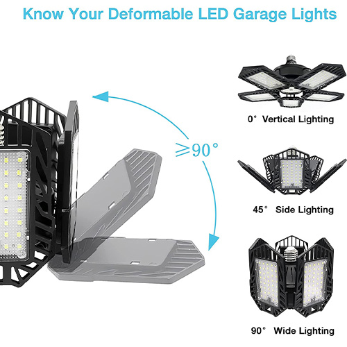 LED Garage Lights 38W Deformable Led Garage Lights, 3800LM Led