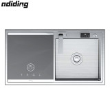 Adiding Sink Dishwasher Embedded Level 1 Water Efficiency Ultrasonic UVC Hot Air Drying 6 Sets Home Dishwasher Left and Right Slots X3 Sink Dishwasher Right Side