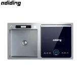 Adiding Sink Dishwasher Embedded Level 1 Water Efficiency Ultrasonic UVC Hot Air Drying 6 Sets Home Dishwasher Left and Right Slots X3 Sink Dishwasher Right Side