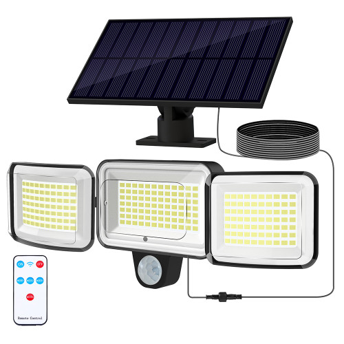 US$ 24.99 - Adiding Solar Motion Sensor Outdoor Light, 3500LM, 6500K, 224  LED, 3 Heads, Remote Control, 4 Lighting Modes, TBD-23 - m.adiding.com