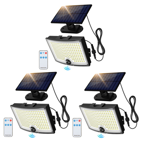 3-Pack Adiding Solar Motion Sensor Outdoor Lights, Remote Control, with 16.4ft Cable, TBD-56