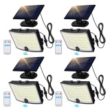 4-Pack Adiding Solar Powered Outdoor Lights, 3500LM 202, Wide Lighting Angle IP65 Waterproof, with Remote, with 16.4ft Cable Solar Motion Sensor Lights for Outside